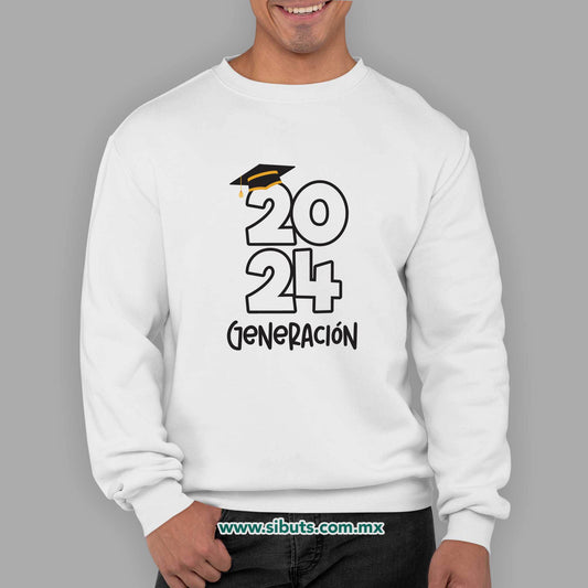 Sudadera Hombre Cuello Redondo Graduación Generación Personalizada