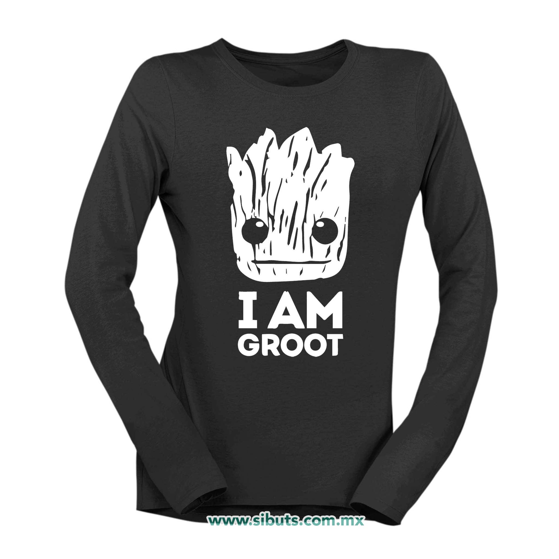 Playera Mujer Manga Larga Guardianes De La Galaxia I Am Groot