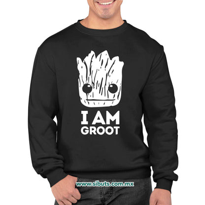 Sudadera Hombre Cuello Redondo Guardianes De La Galaxia I Am Groot