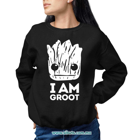 Sudadera Mujer Cuello Redondo Guardianes De La Galaxia I Am Groot