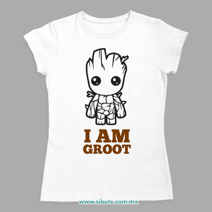 Playera Mujer Guardianes De La Galaxia I Am Groot Árbol