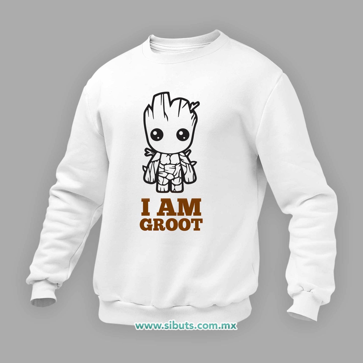 Sudadera Hombre Cuello Redondo Guardianes De La Galaxia I Am Groot Árbol