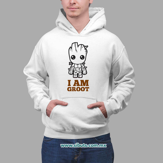 Sudadera Hombre Gorro Guardianes De La Galaxia I Am Groot Árbol