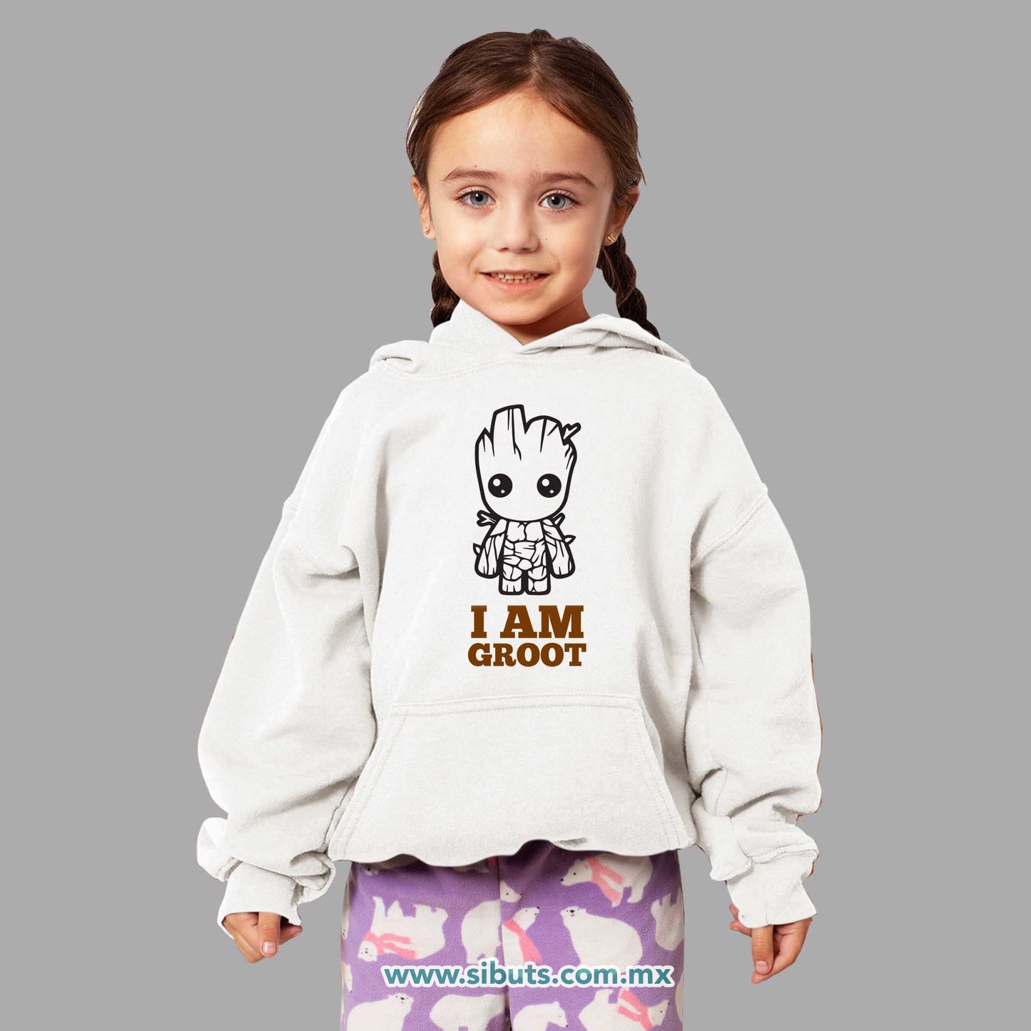 Sudadera Niño Gorro Guardianes De La Galaxia I Am Groot Árbol