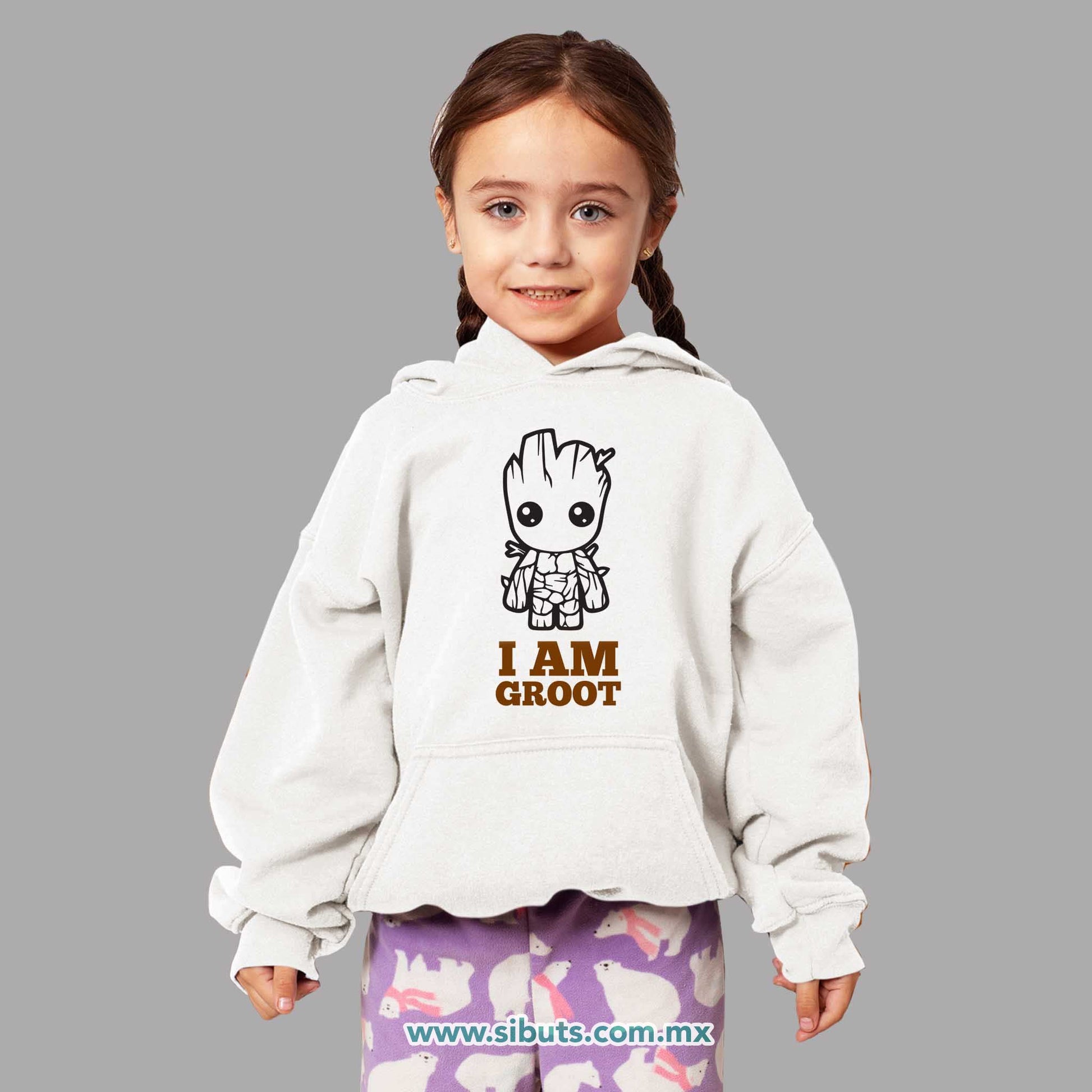 Sudadera Niño Gorro Guardianes De La Galaxia I Am Groot Árbol