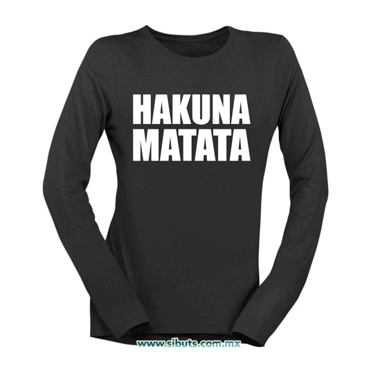 Playera Mujer Manga Larga Hakuna Matata