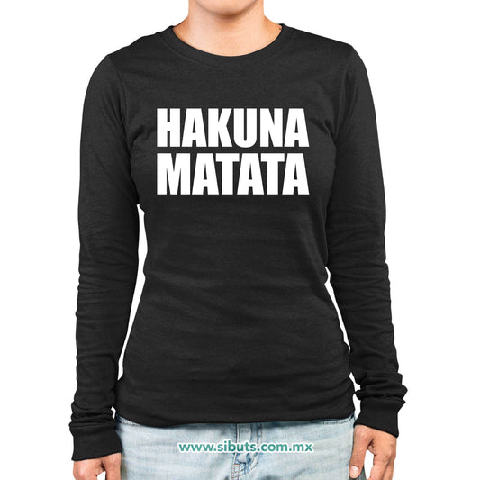 Playera Mujer Manga Larga Hakuna Matata
