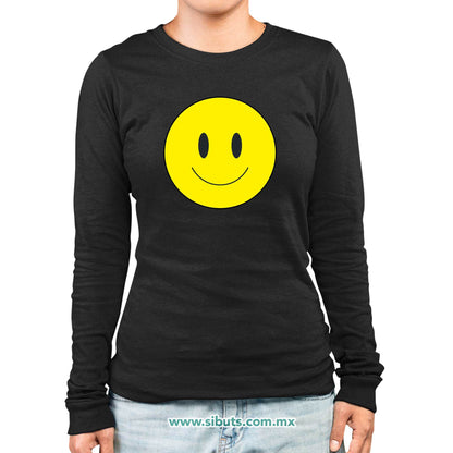 Playera Mujer Manga Larga Happy Face