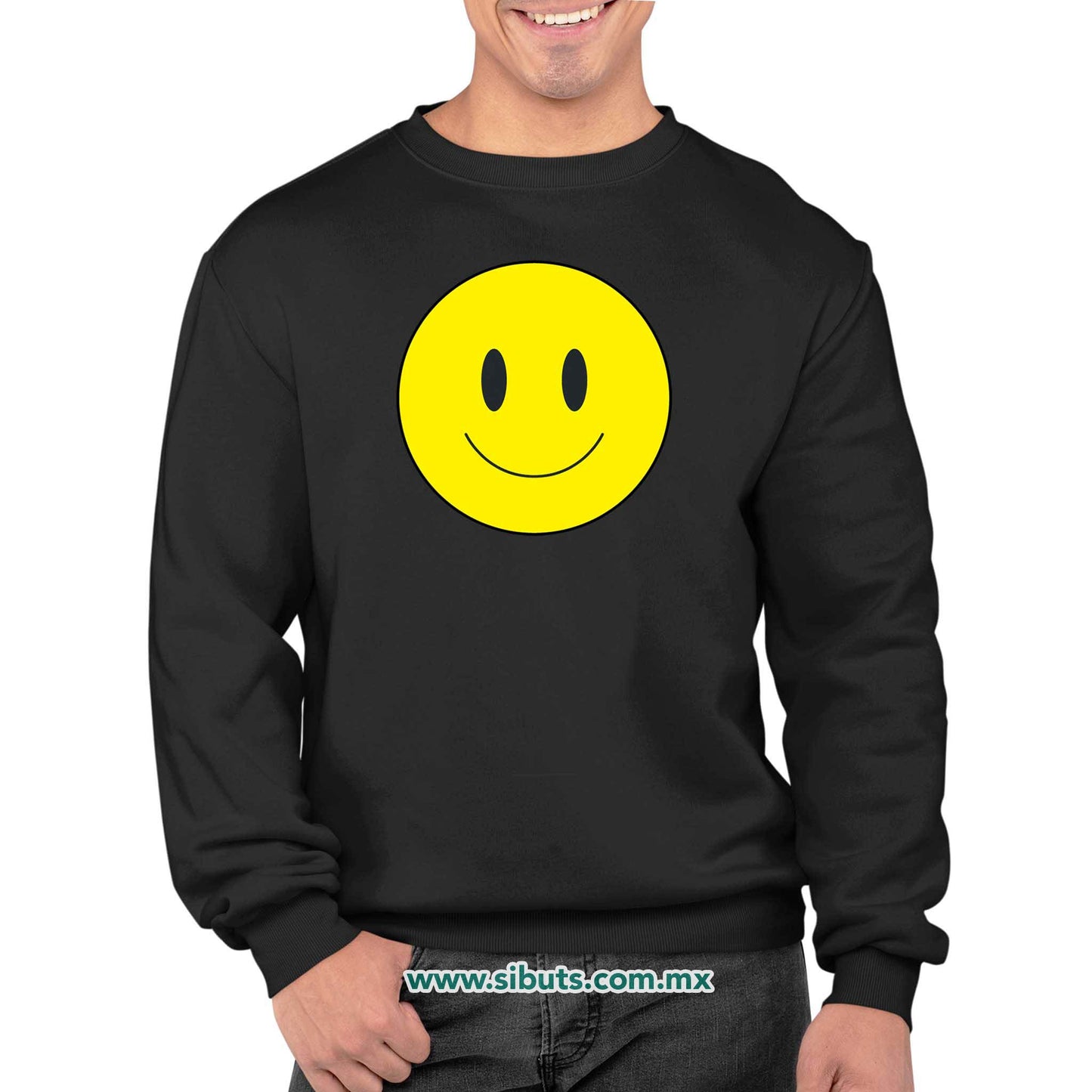 Sudadera Hombre Cuello Redondo Happy Face