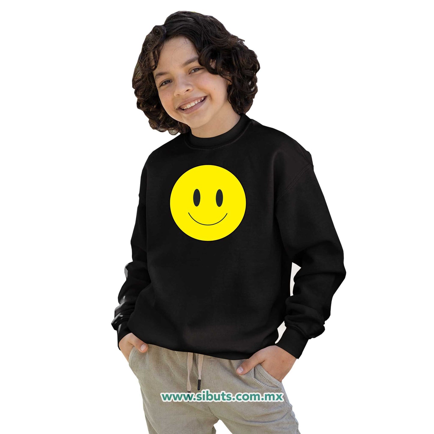 Sudadera Niña Cuello Redondo Happy Face