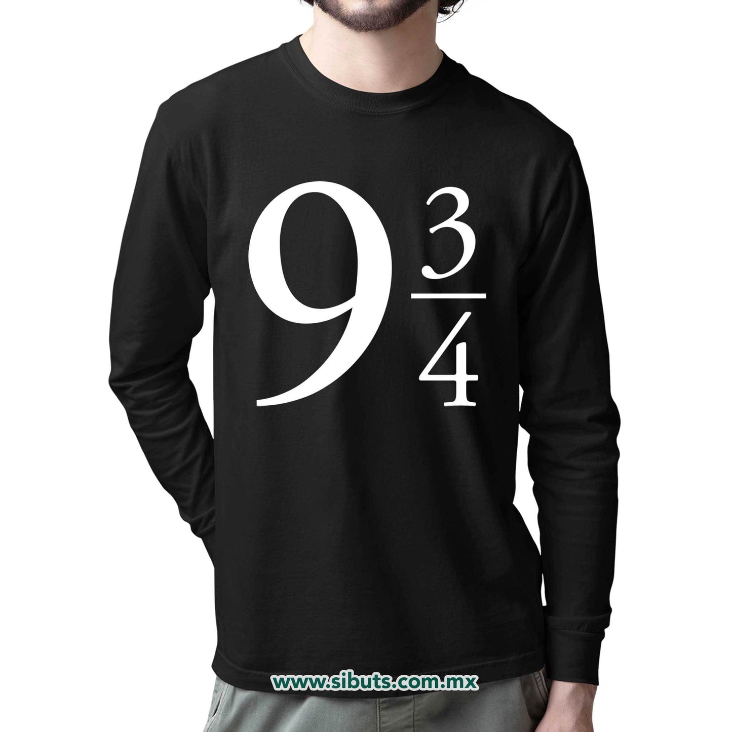 Playera Hombre Manga Larga Harry Potter 9 3/5