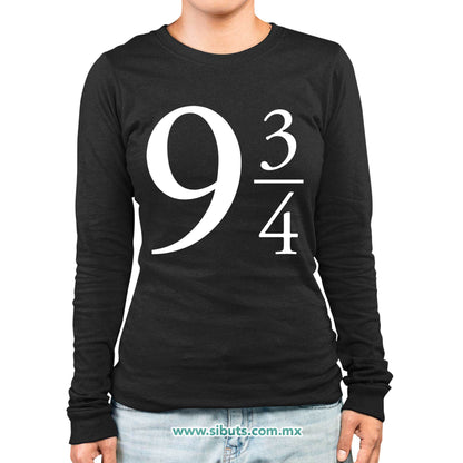 Playera Mujer Manga Larga Harry Potter 9 3/7