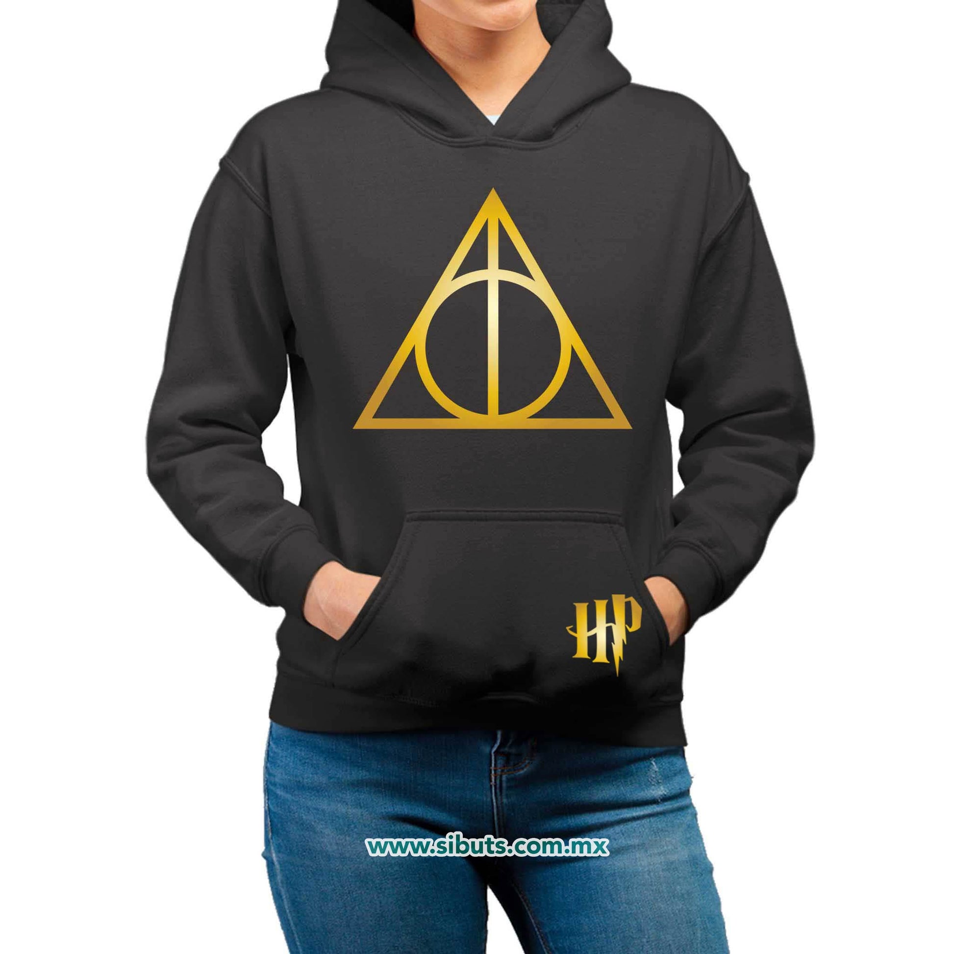 Sudadera Mujer Gorro Harry Potter Deathly Dorado