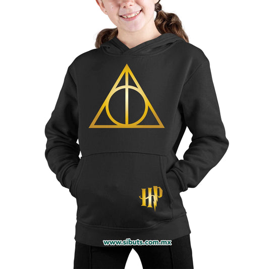 Sudadera Niña Gorro Harry Potter Deathly Dorado