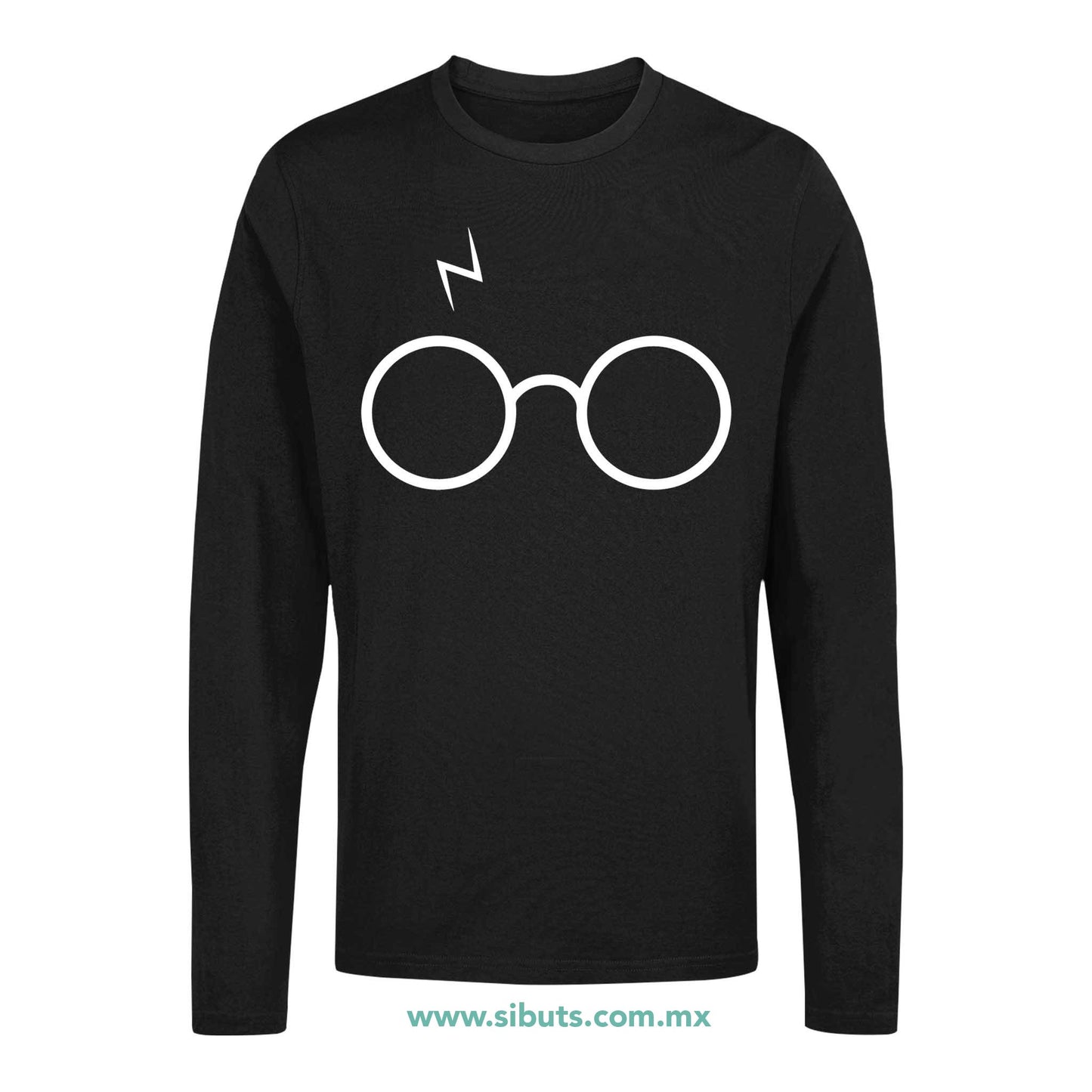 Playera Hombre Manga Larga Harry Potter Silueta Lentes