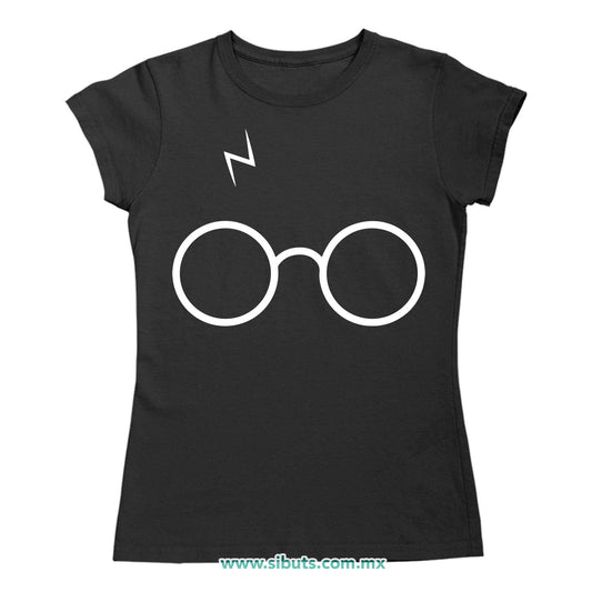Playera Mujer Harry Potter Silueta Lentes