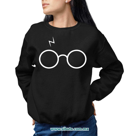 Sudadera Mujer Cuello Redondo Harry Potter Silueta Lentes
