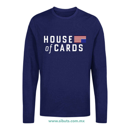 Playera Hombre Manga Larga House Of Cards