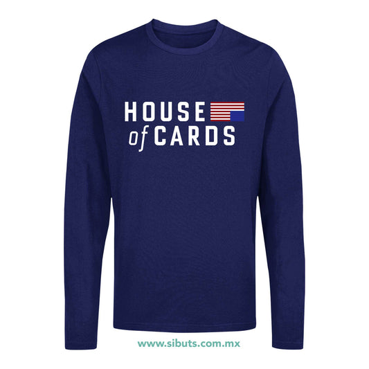 Playera Hombre Manga Larga House Of Cards
