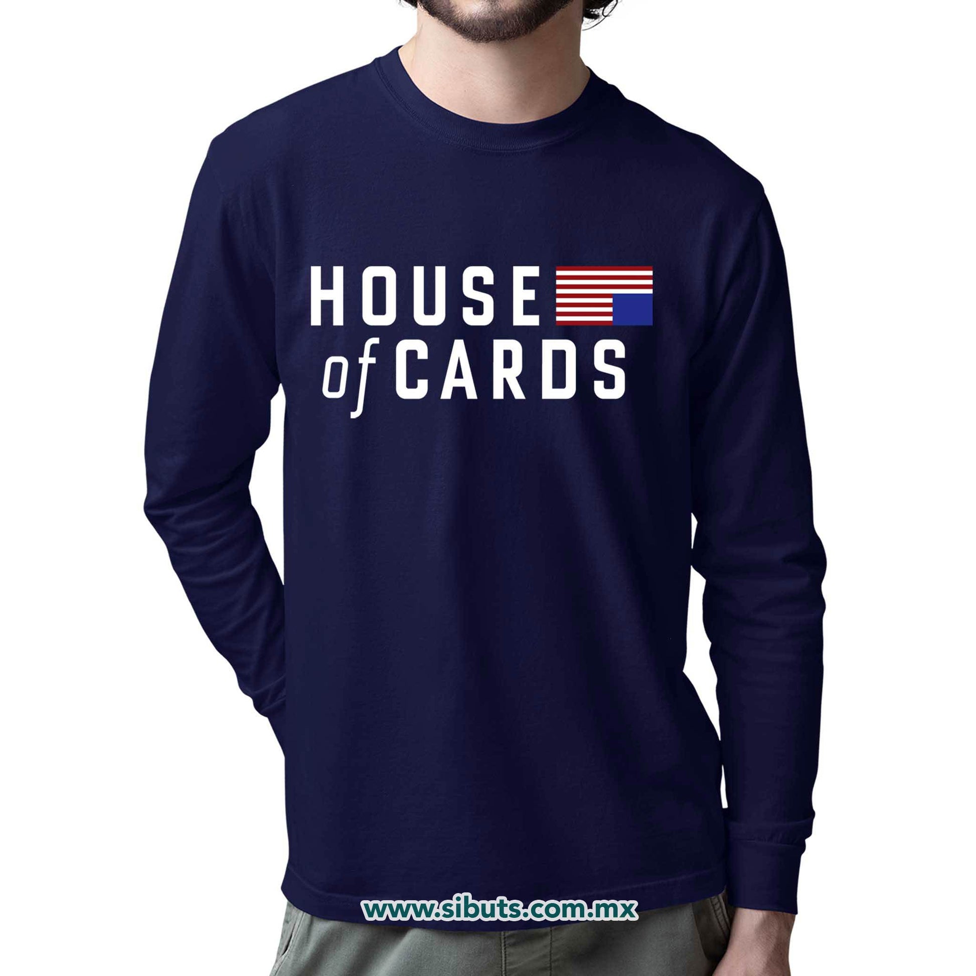 Playera Hombre Manga Larga House Of Cards
