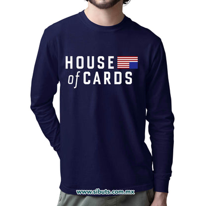 Playera Hombre Manga Larga House Of Cards