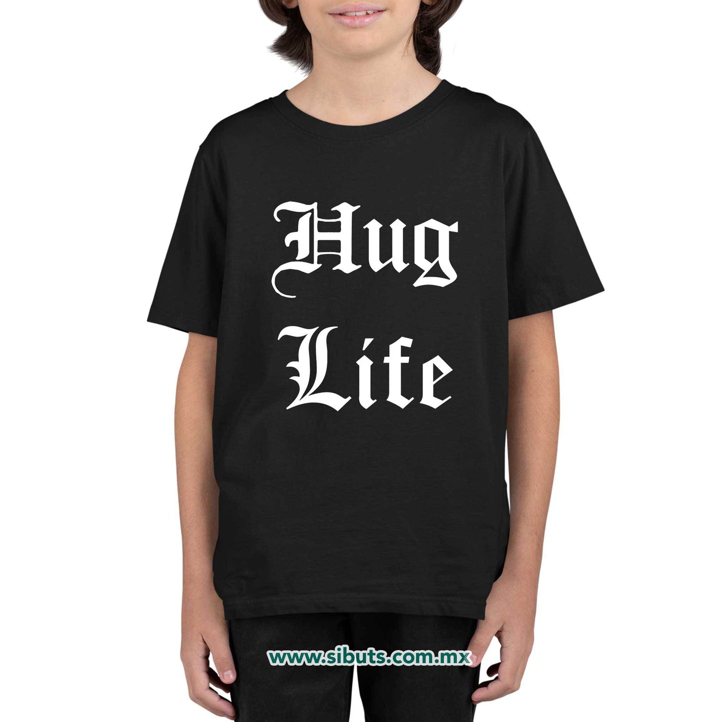 Playera Niño Frase Hug Life