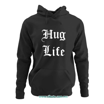 Sudadera Mujer Gorro Frase Hug Life