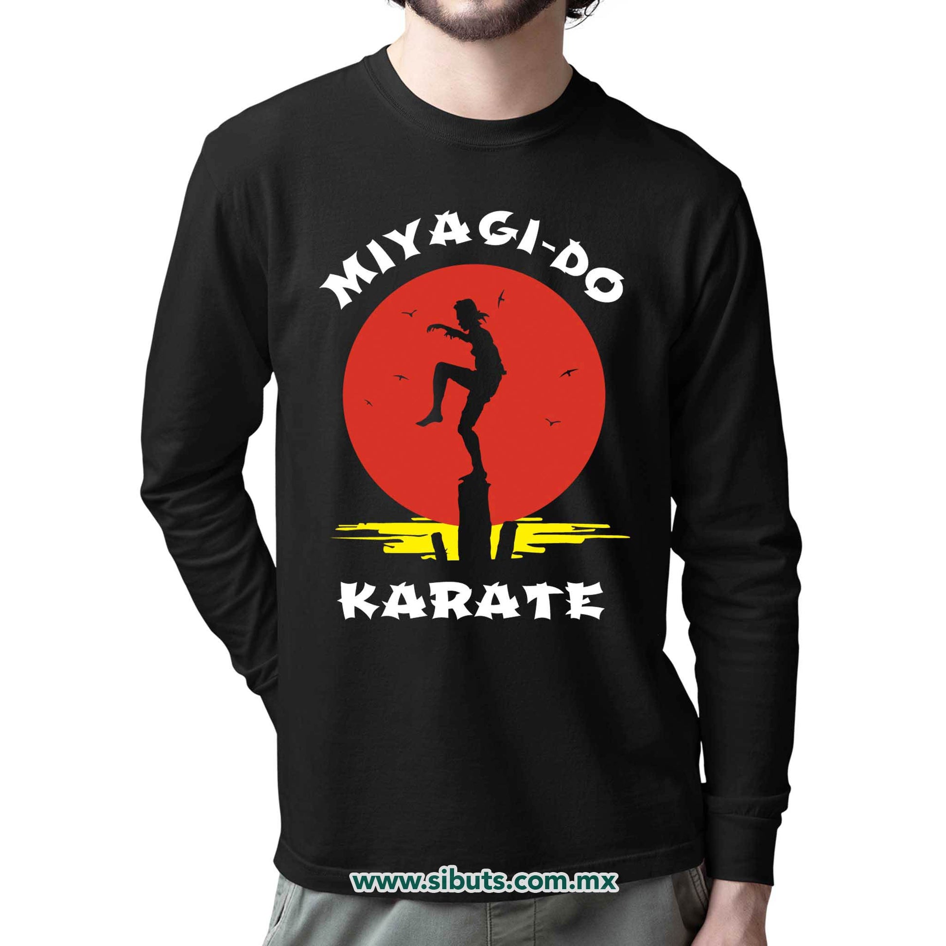 Playera Hombre Manga Larga Karate Kid Miyag Do