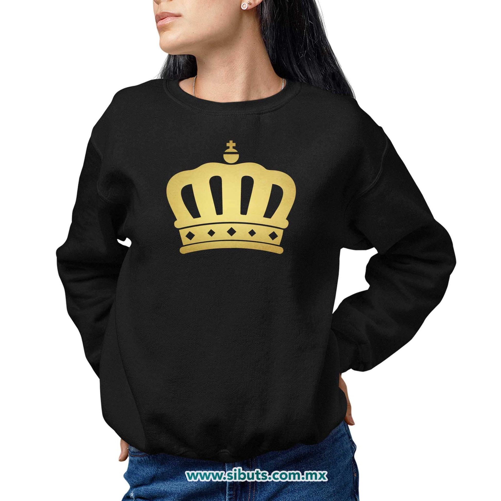 Sudadera Mujer Cuello Redondo Corona Queen