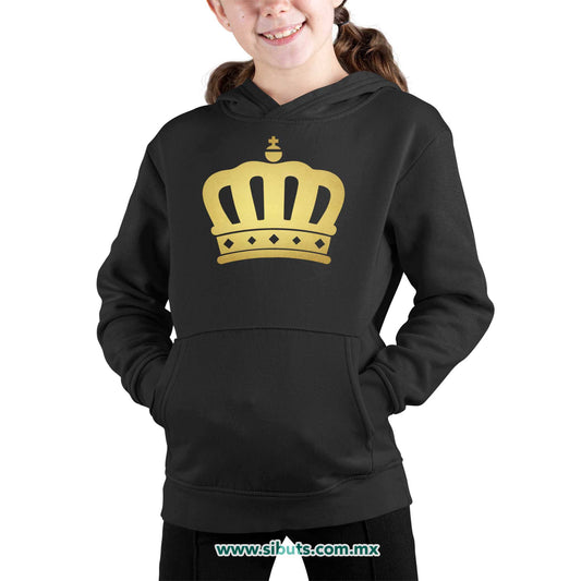 Sudadera Niña Gorro Corona Queen