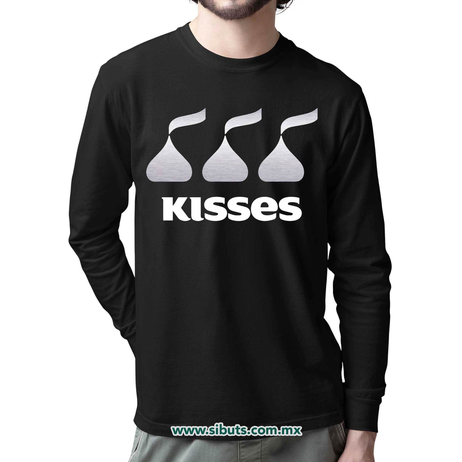 Playera Hombre Manga Larga Chocolates Kisses
