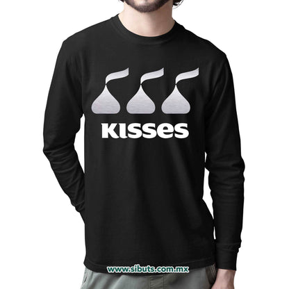Playera Hombre Manga Larga Chocolates Kisses