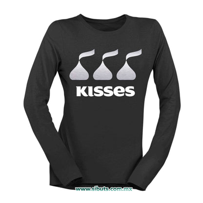 Playera Mujer Manga Larga Chocolates Kisses