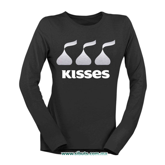 Playera Mujer Manga Larga Chocolates Kisses