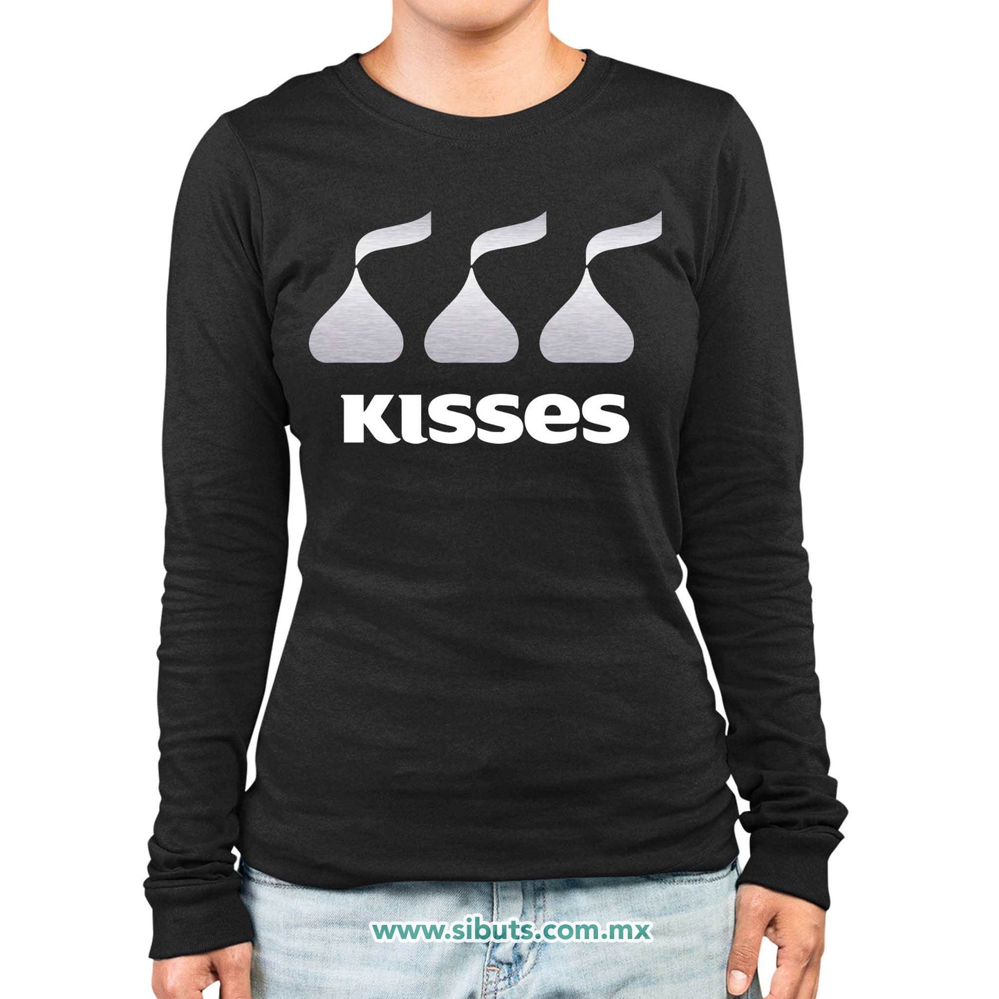 Playera Mujer Manga Larga Chocolates Kisses