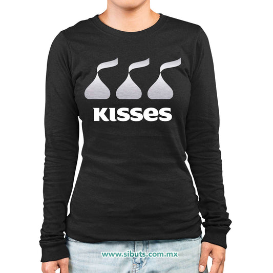 Playera Mujer Manga Larga Chocolates Kisses