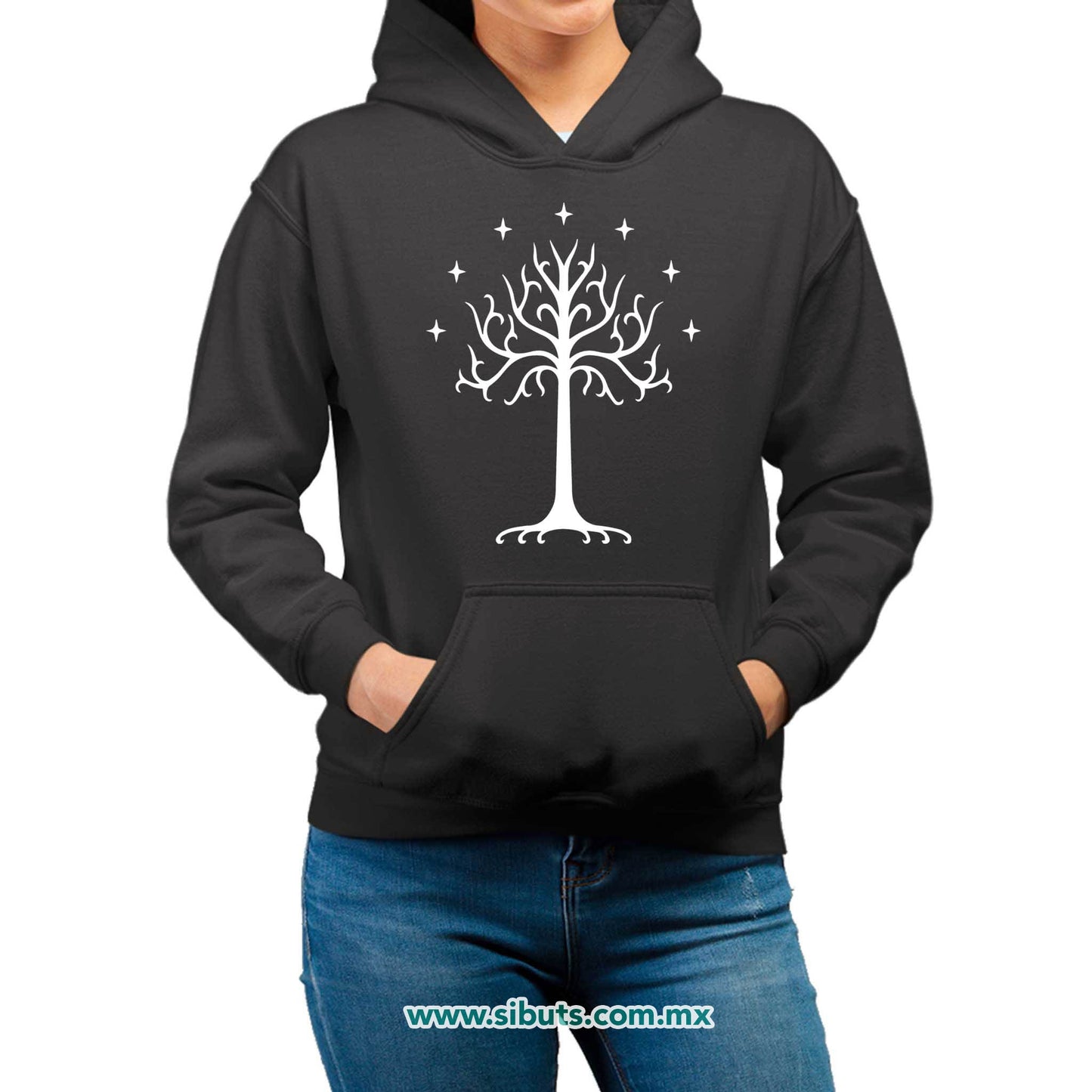 Sudadera Mujer Gorro Lord Of The Rings Señor de los Anillos Árbol Gondor