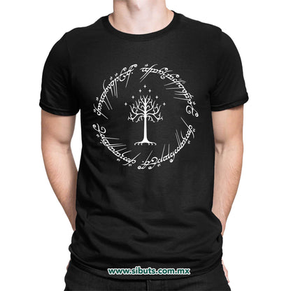 Playera Hombre Lord Of The Rings Señor de los Anillos Árbol Gondor Contorno