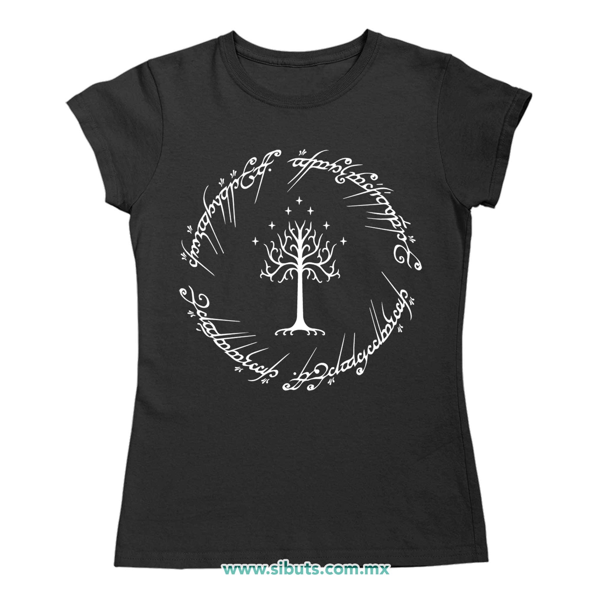 Playera Mujer Lord Of The Rings Señor de los Anillos Árbol Gondor Contorno