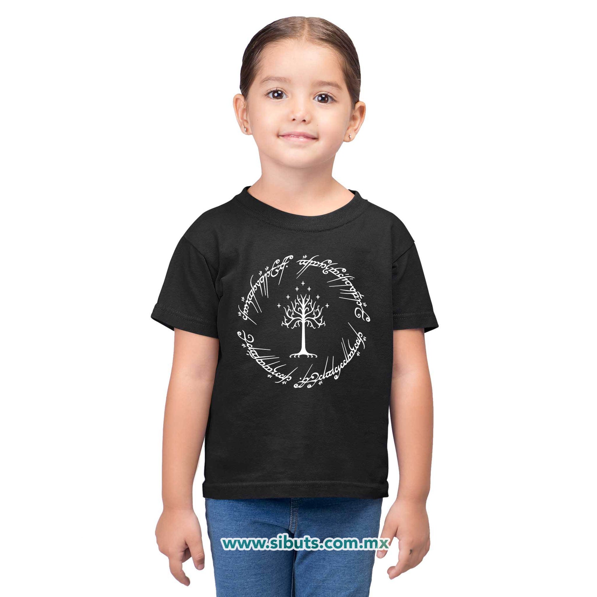 Playera Niño Lord Of The Rings Señor de los Anillos Árbol Gondor Contorno