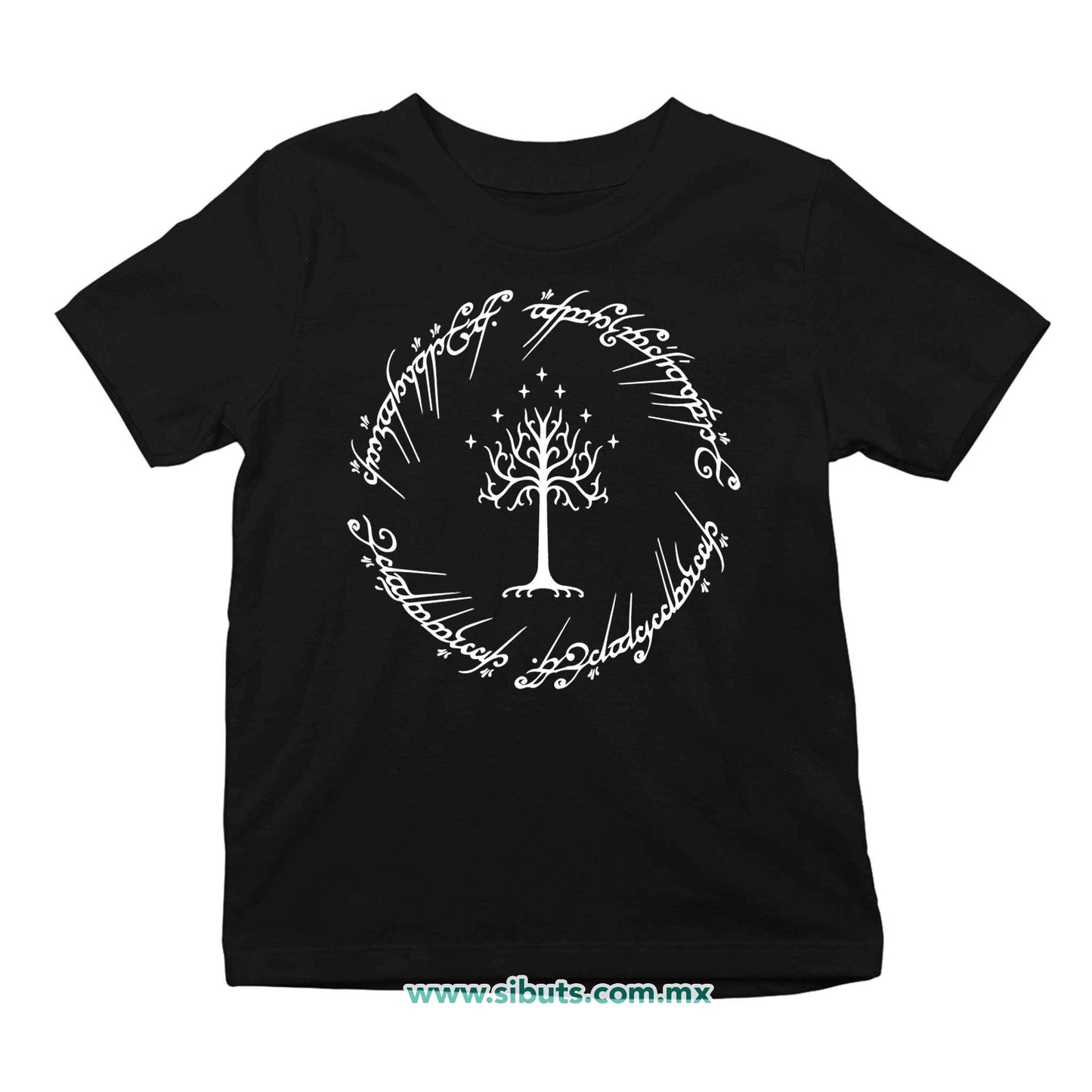 Playera Niño Lord Of The Rings Señor de los Anillos Árbol Gondor Contorno