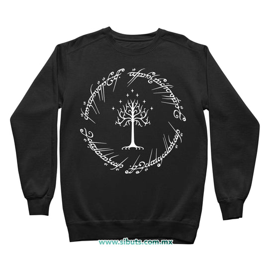 Sudadera Niño Cuello Redondo Lord Of The Rings Señor de los Anillos Árbol Gondor Contorno