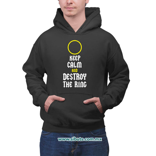 Sudadera Hombre Gorro Señor de los Anillos Keep Calm Destroy The Ring