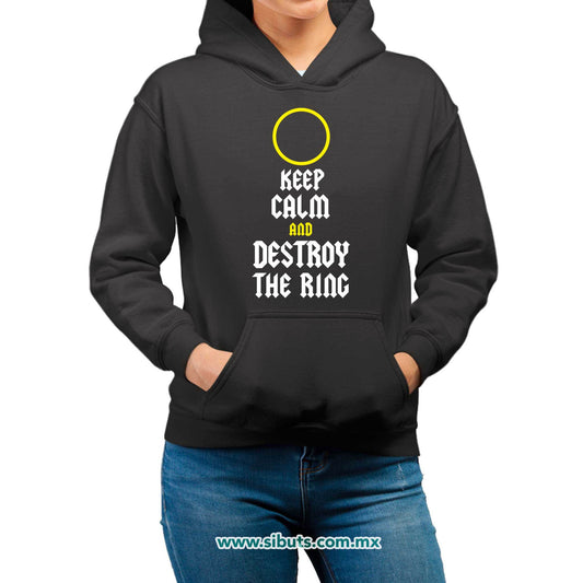 Sudadera Mujer Gorro Señor de los Anillos Keep Calm Destroy The Ring