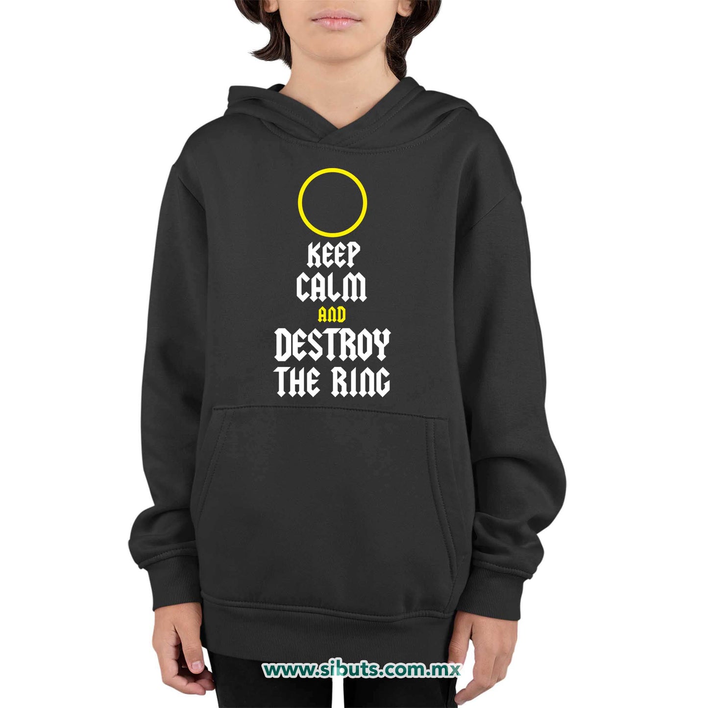 Sudadera Niño Gorro Señor de los Anillos Keep Calm Destroy The Ring