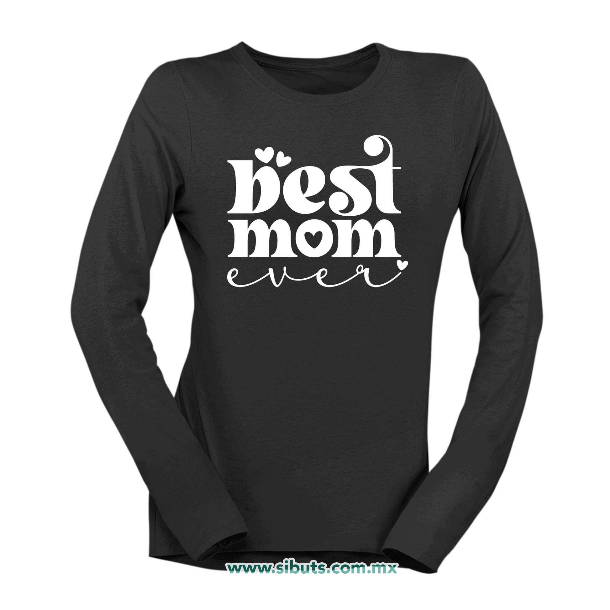 Playera Mujer Manga Larga Best Mom La Mejor Mamá