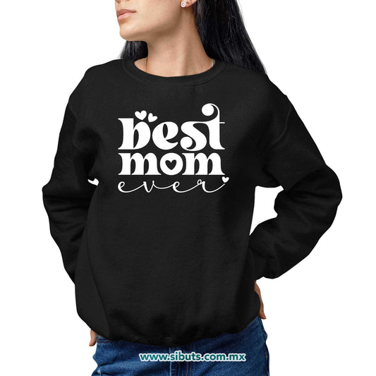 Sudadera Mujer Cuello Redondo Best Mom La Mejor Mamá