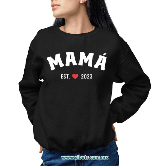 Sudadera Mujer Cuello Redondo Mamá Personalizada Desde El Año