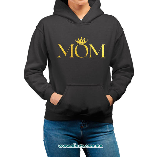 Sudadera Mujer Gorro Mamá Reina Corona Dorada