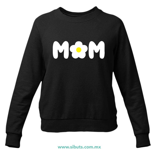 Sudadera Mujer Cuello Redondo Mamá Con Flor